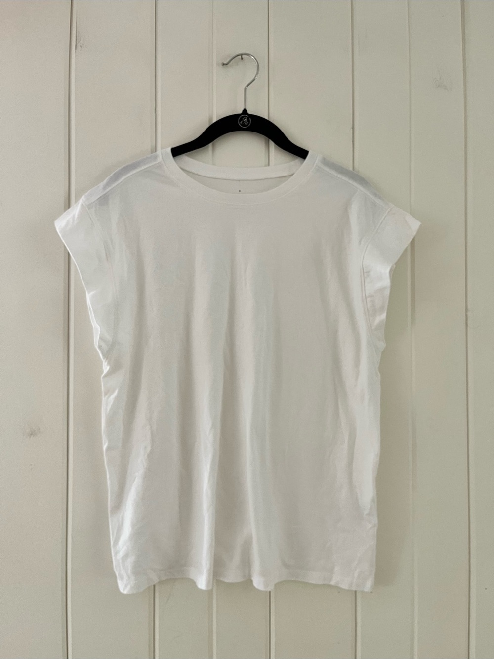 Everlane White Cap-Sleeve Crew Tee, Sz S